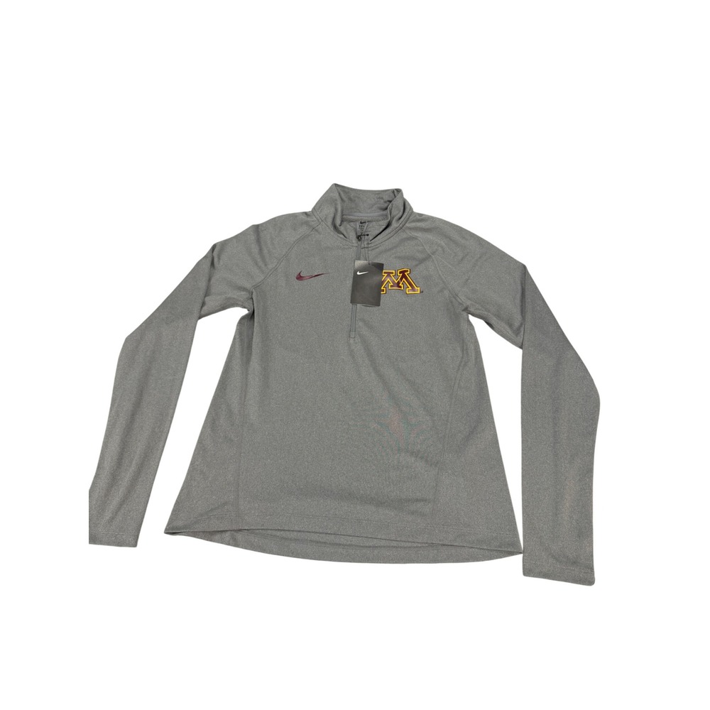 Nike Minnesota Golden Gophers Dri-FIT Quarter Zip Pullover Grey S MSRP $70